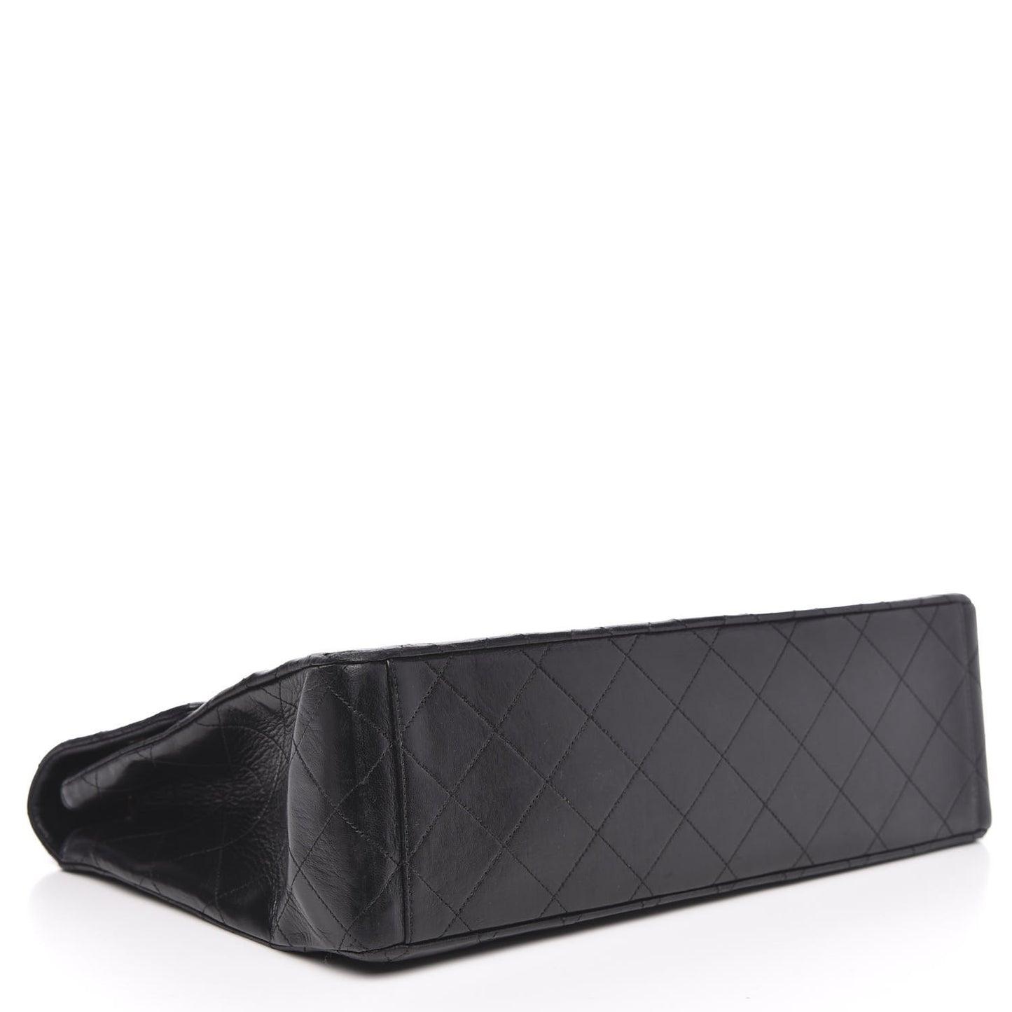 Lambskin Quilted XL Jumbo Single Flap Black