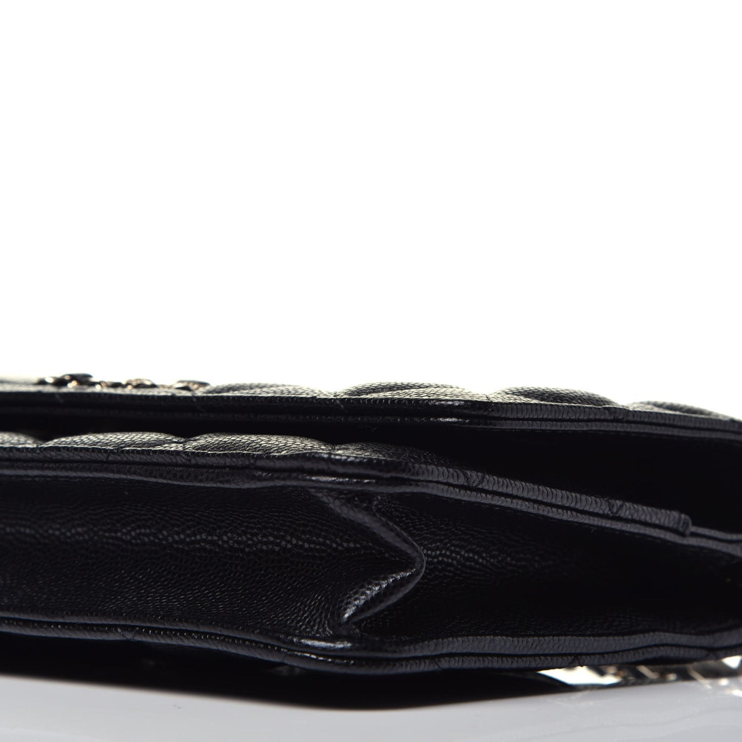 Caviar Quilted French New Wave Chain CC Wallet On Chain WOC Black