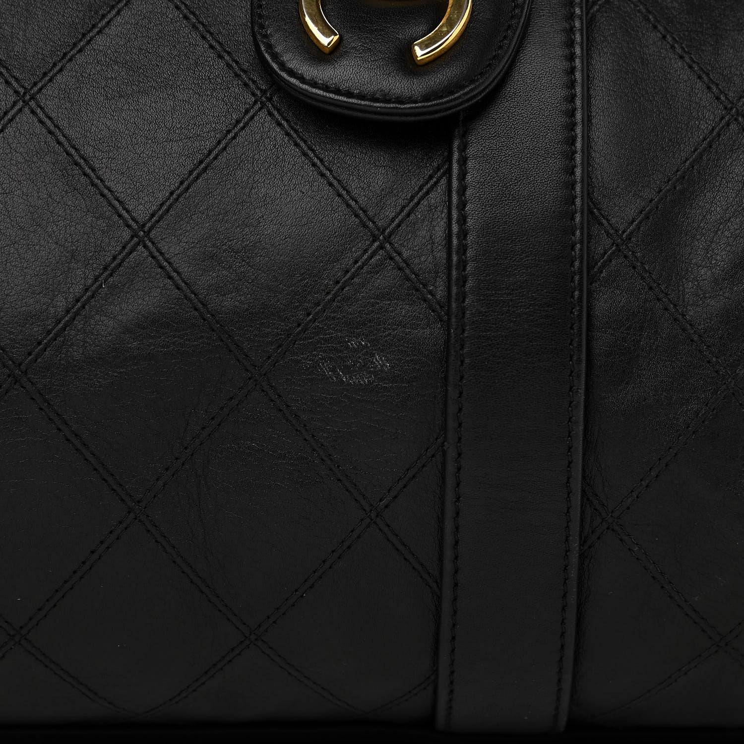Chanel Calfskin Stitched CC Boston Black 13 of 15