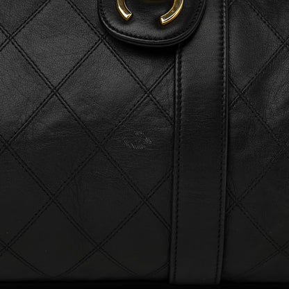 Chanel Calfskin Stitched CC Boston Black 13 of 15