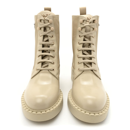 Prada Spazzolato Re-Nylon Metal Triangle Logo Womens 50mm Combat Boots 39.5 Deserto 2 of 8