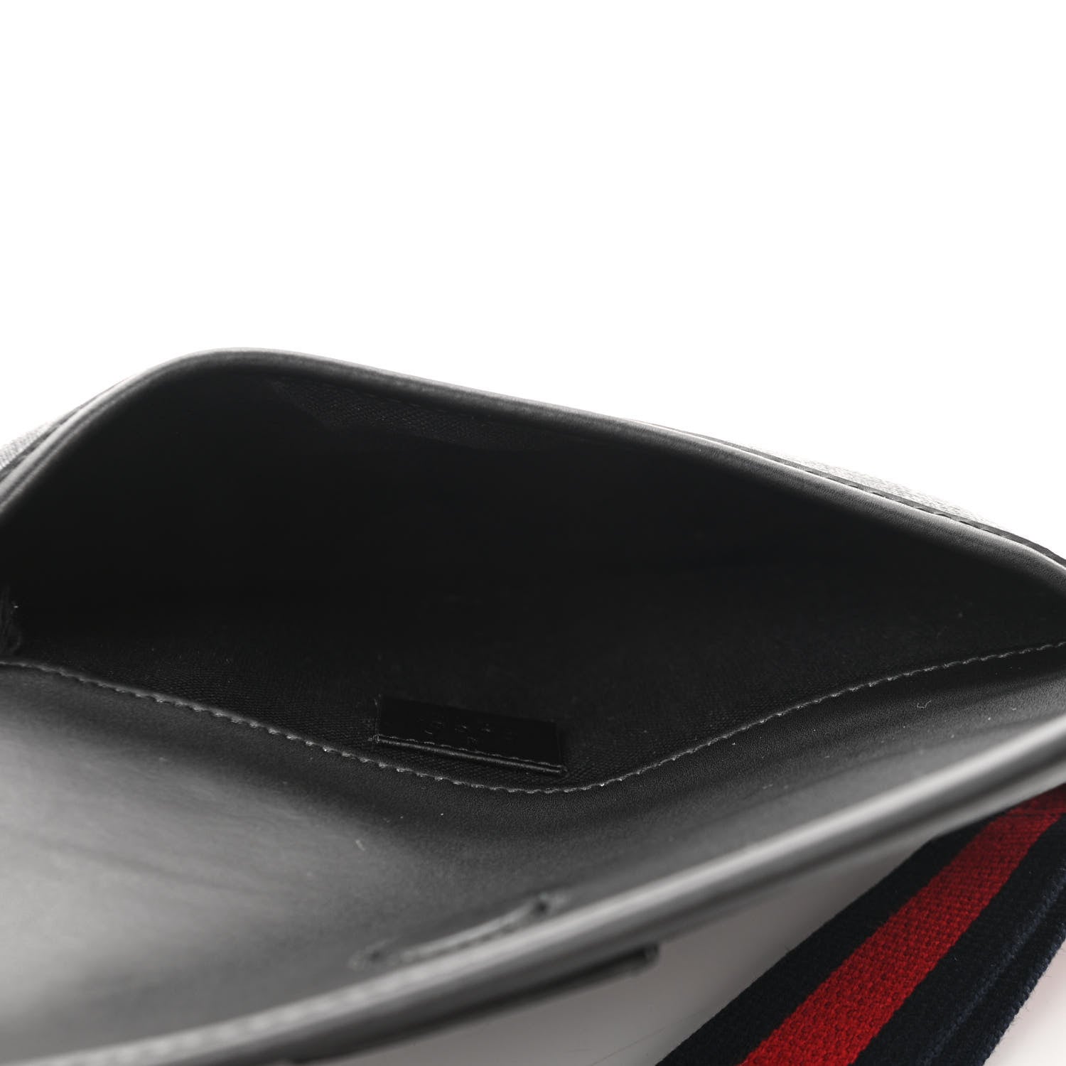 Gucci GG Supreme Monogram Web Slim Belt Bag Black Grey 5 of 11
