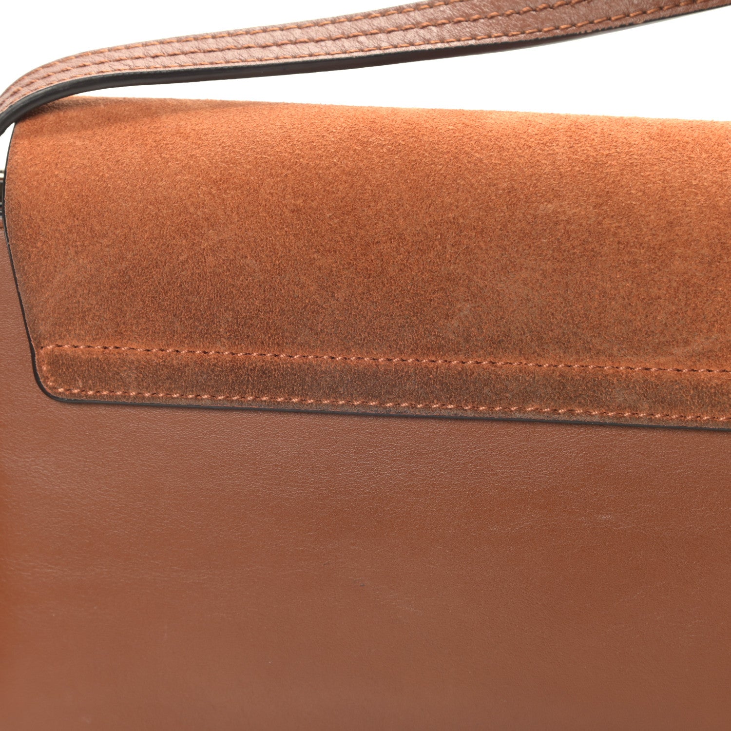 Chloe Suede Calfskin Small Faye Shoulder Bag Tobacco 12 of 13