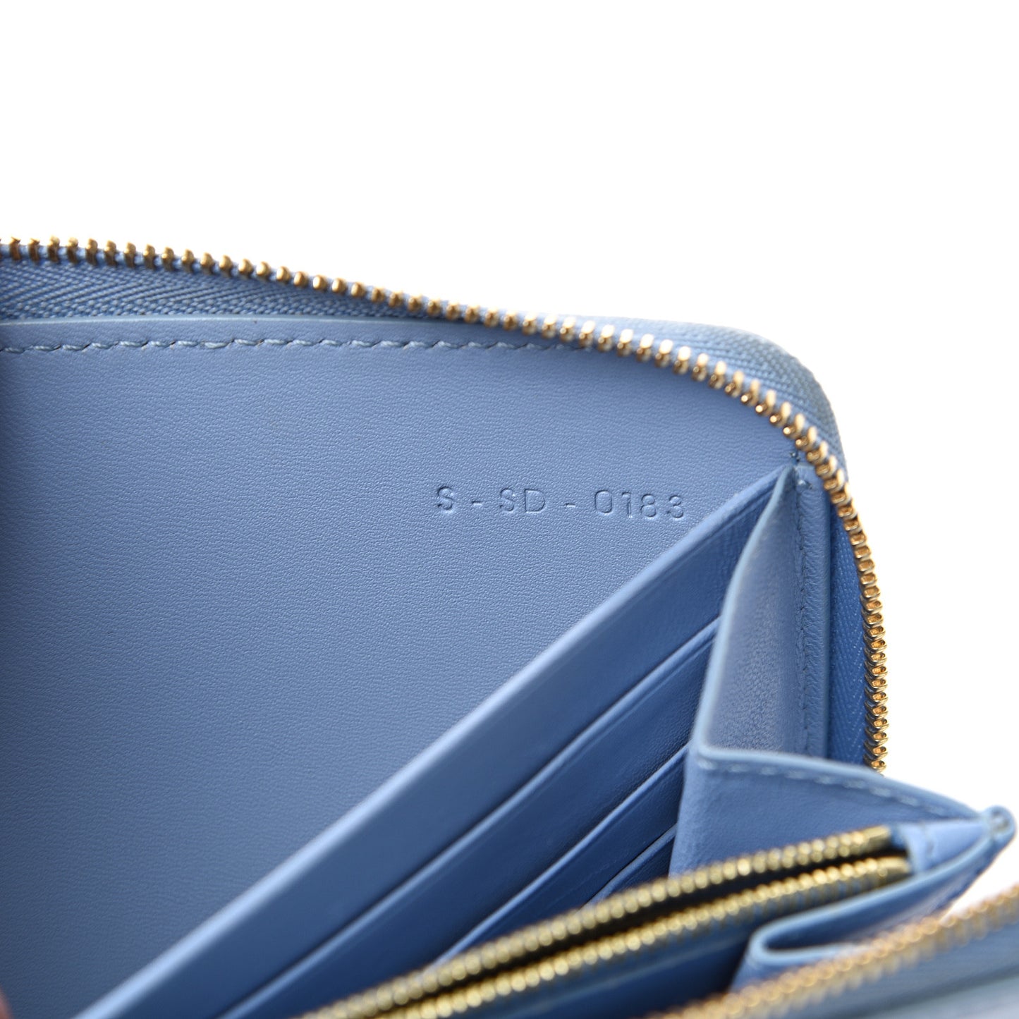 Lambskin Large Zip Around Multifunction Wallet Blue Lavender