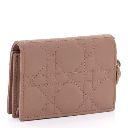 Christian Dior Ultra Matte Calfskin Cannage Small Lady Dior Flap Card Holder Beige 3 of 11
