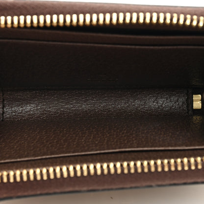 Gucci GG Supreme Monogram Textured Dollar Calfskin Web Ophidia Zip Around Card Case Wallet Beige Ebony New Acero 5 of 6