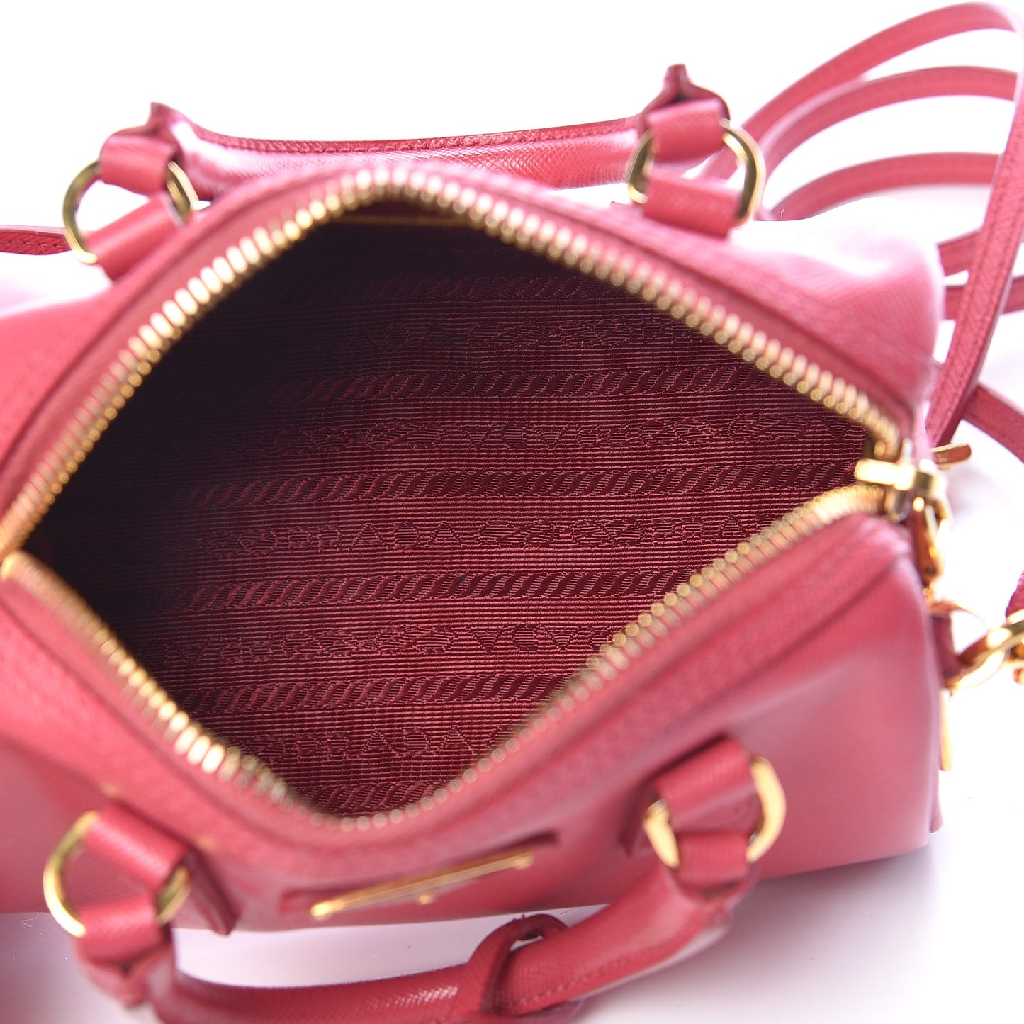 Saffiano Lux Mini Top Handle Crossbody Bag Peonia