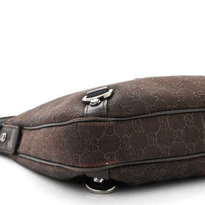 Gucci Denim Monogram Abbey D Ring Hobo Brown 9 of 13