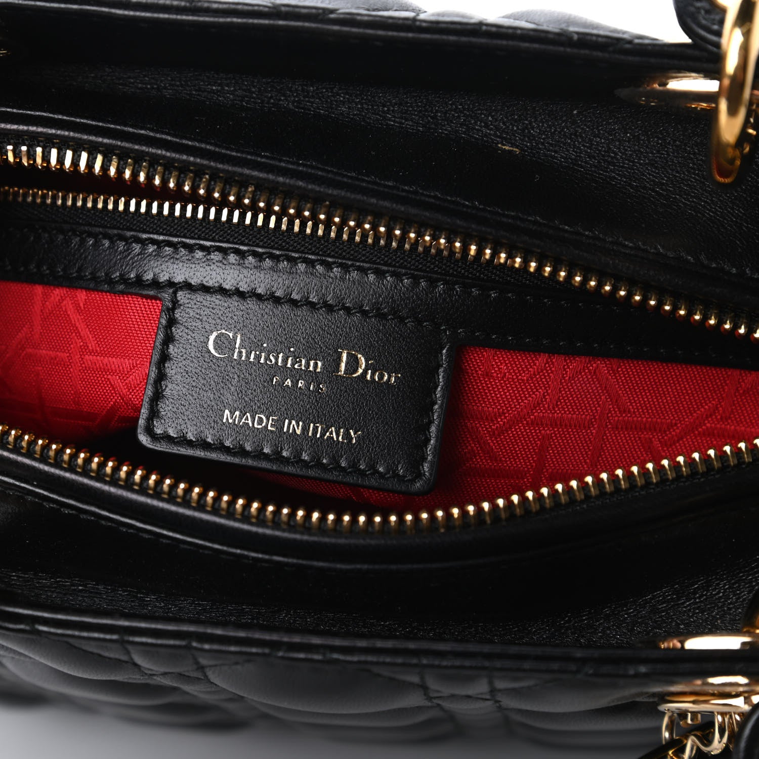 Christian Dior Lambskin Cannage Medium Lady Dior Black 8 of 10