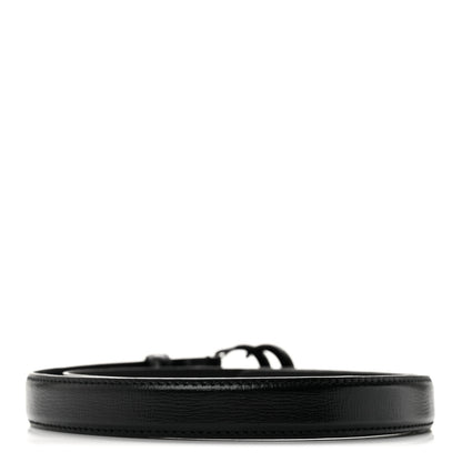 Gucci Azalea Calfskin Enamel Monochrome Double G 20mm Belt 80 32 Black 2 of 7