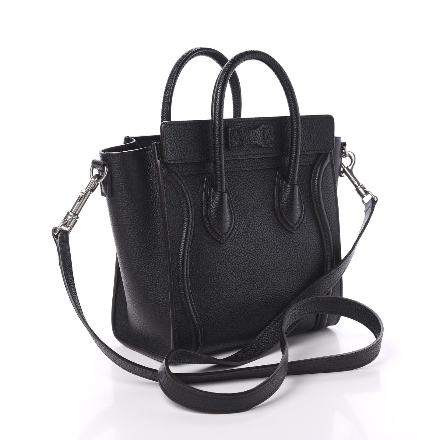 Drummed Calfskin Nano Luggage Black