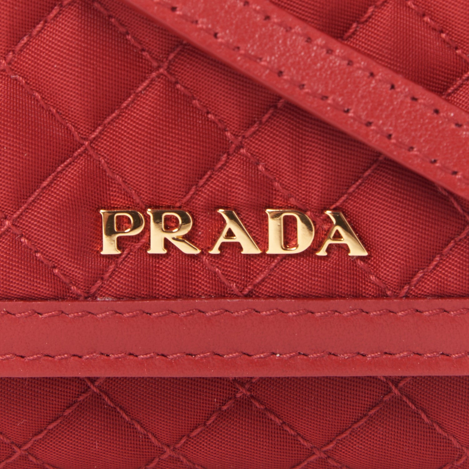 Prada Tessuto Quilted Mini Crossbody Wallet Fuoco 8 of 8