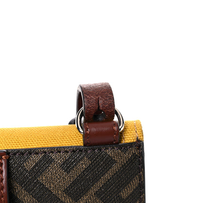 Fendi Glazed Fabric Cotton Vitello King Aura FF 1974 Baguette Belt Pouch Tobacco Moro Mimosa Gianda 15 of 16