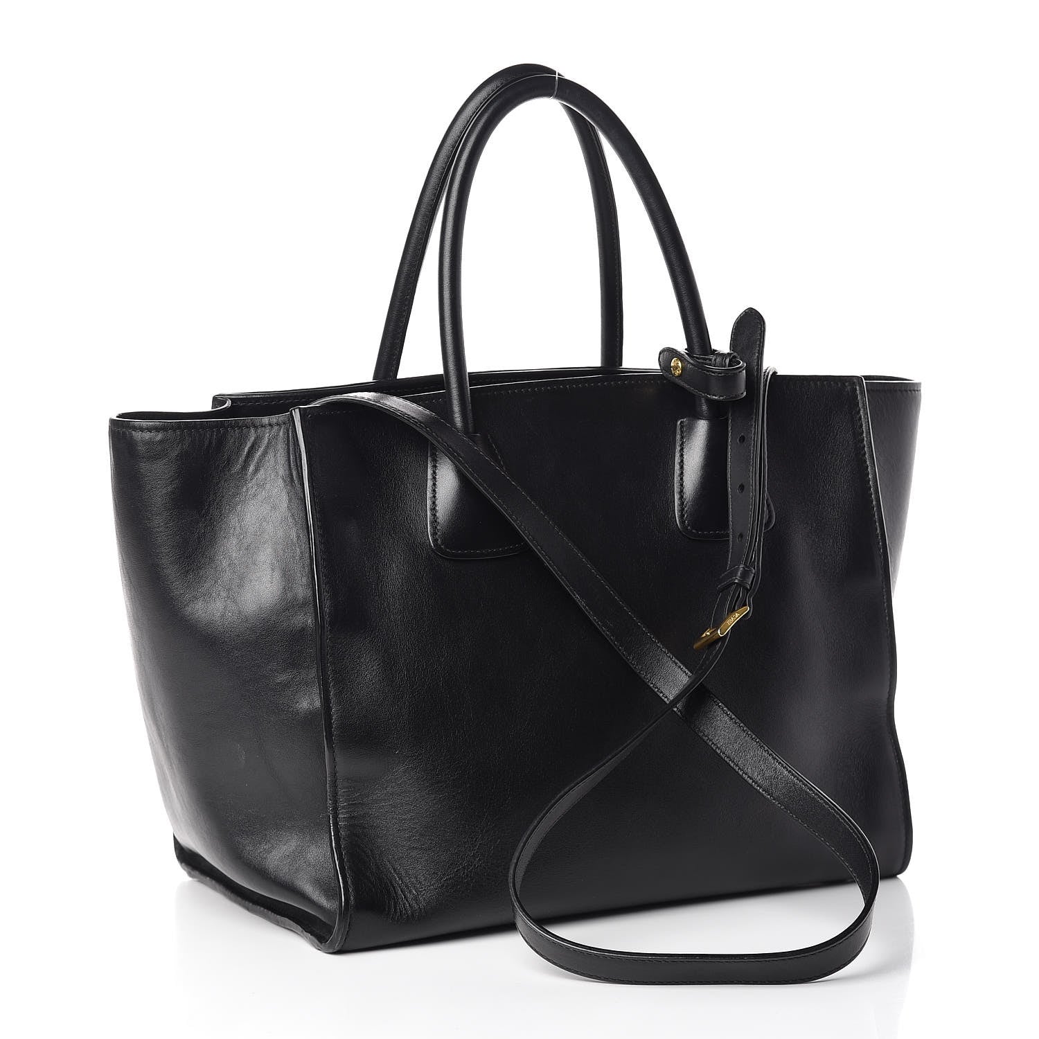 Prada Soft Calfskin Shopping Tote Black 4 of 12