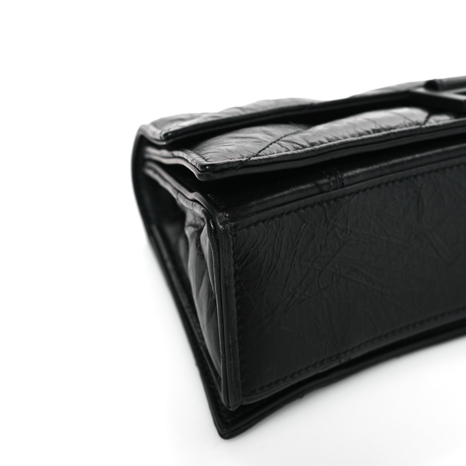 Balenciaga Crushed Calfskin Quilted Matte Black Hardware Small Crush Chain Bag Black 8 of 9