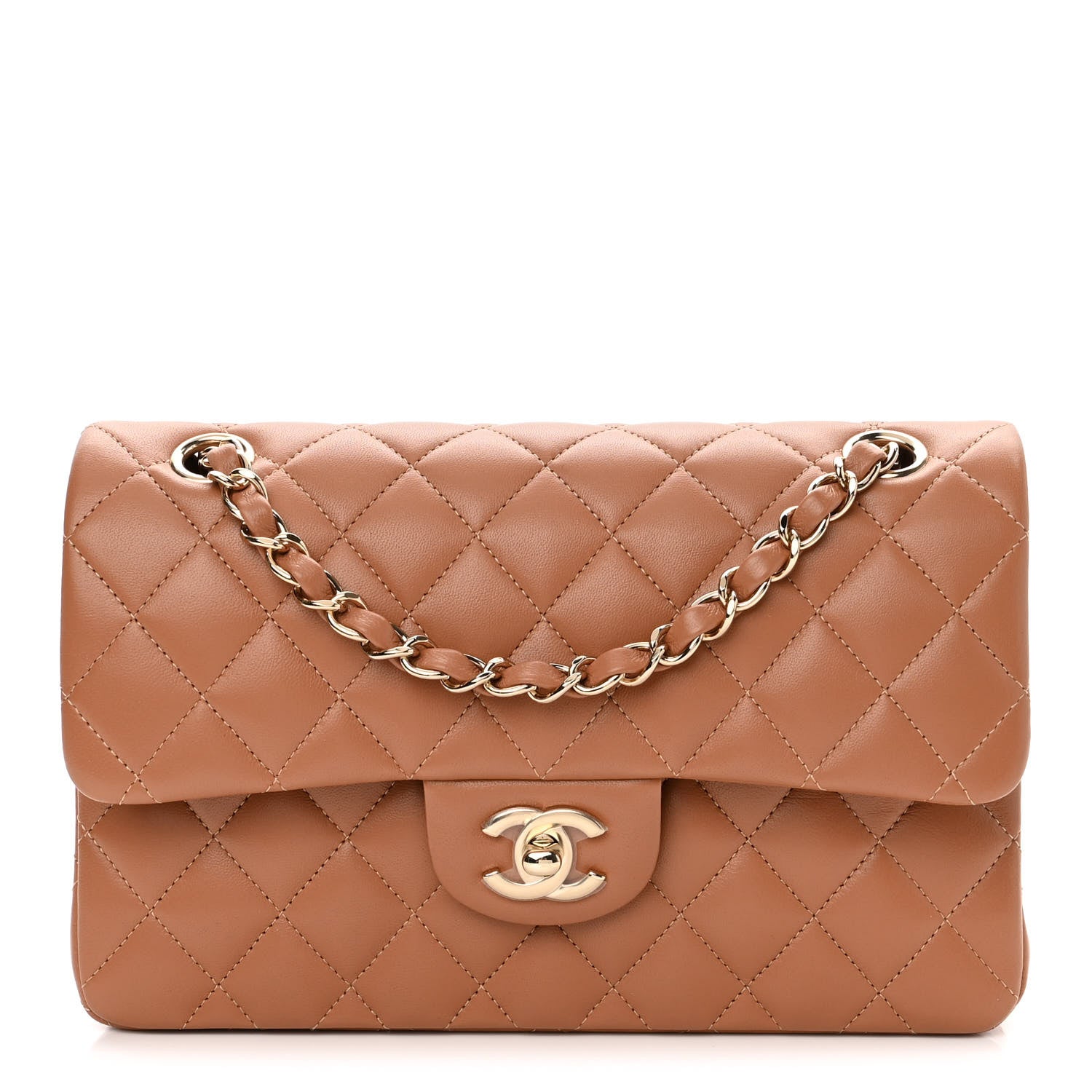 Chanel Lambskin Quilted Small Double Flap Brown 1 of 11