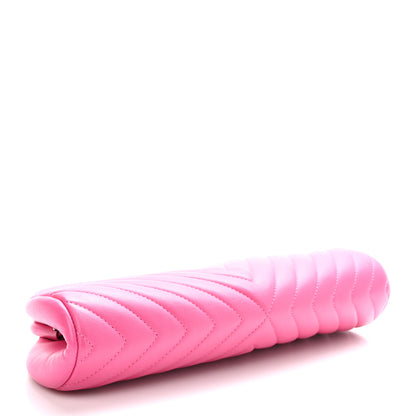 Chanel Lambskin Chevron Quilted Timeless Clutch Dark Pink 4 of 10