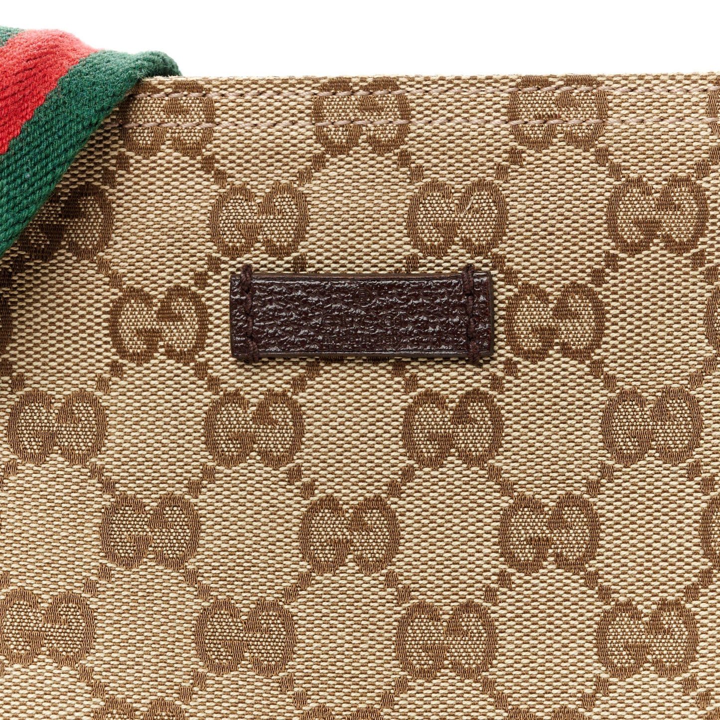 Monogram Web Small Flat Messenger Bag Brown