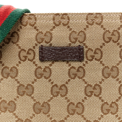 Gucci Monogram Web Small Flat Messenger Bag Brown 9 of 12