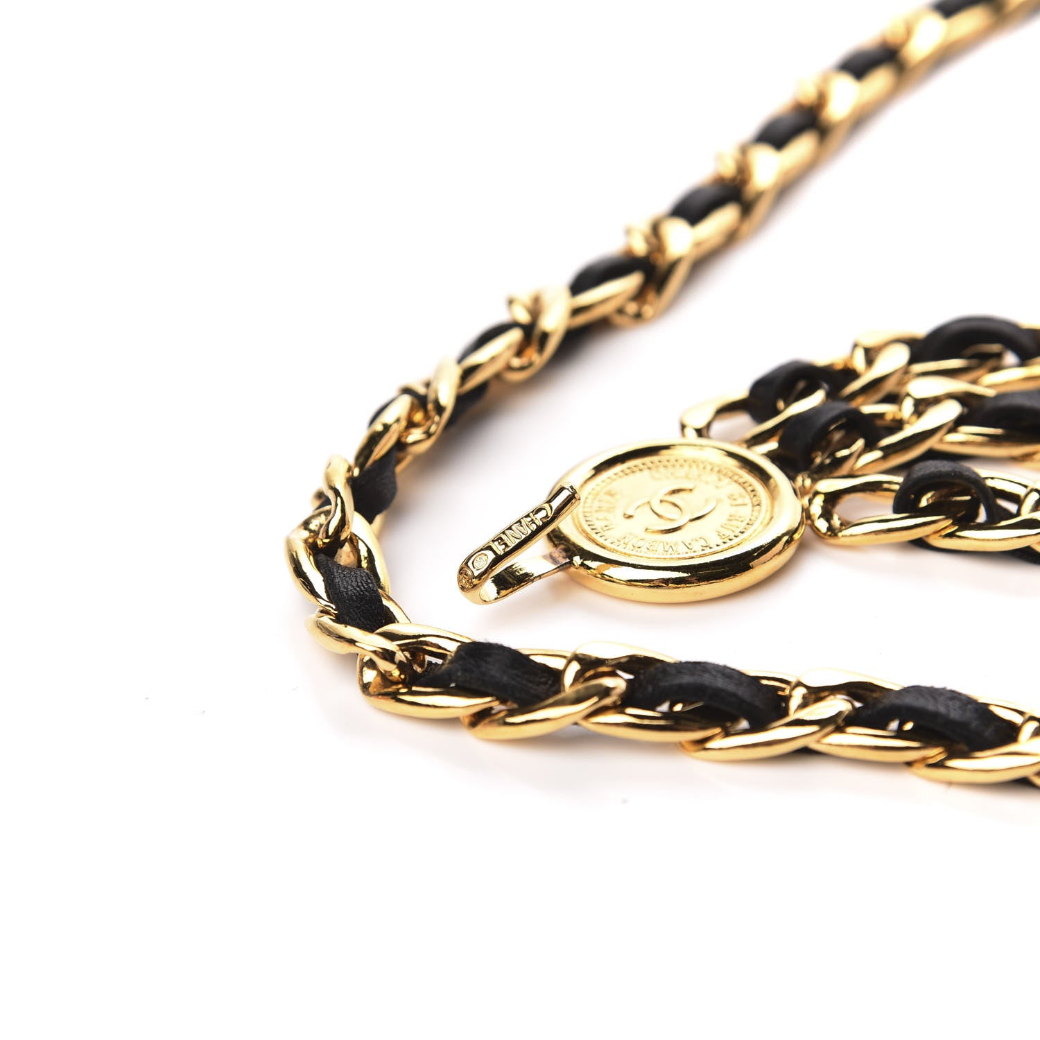 Chanel Lambskin Chain CC Medallion Belt Black Gold 5 of 5