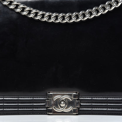 Chanel Glazed Calfskin Large Boy Flap Black 10 of 13