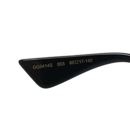Gucci Metal Rectangular Frame Sunglasses GG0414S Gold Multicolor 6 of 7