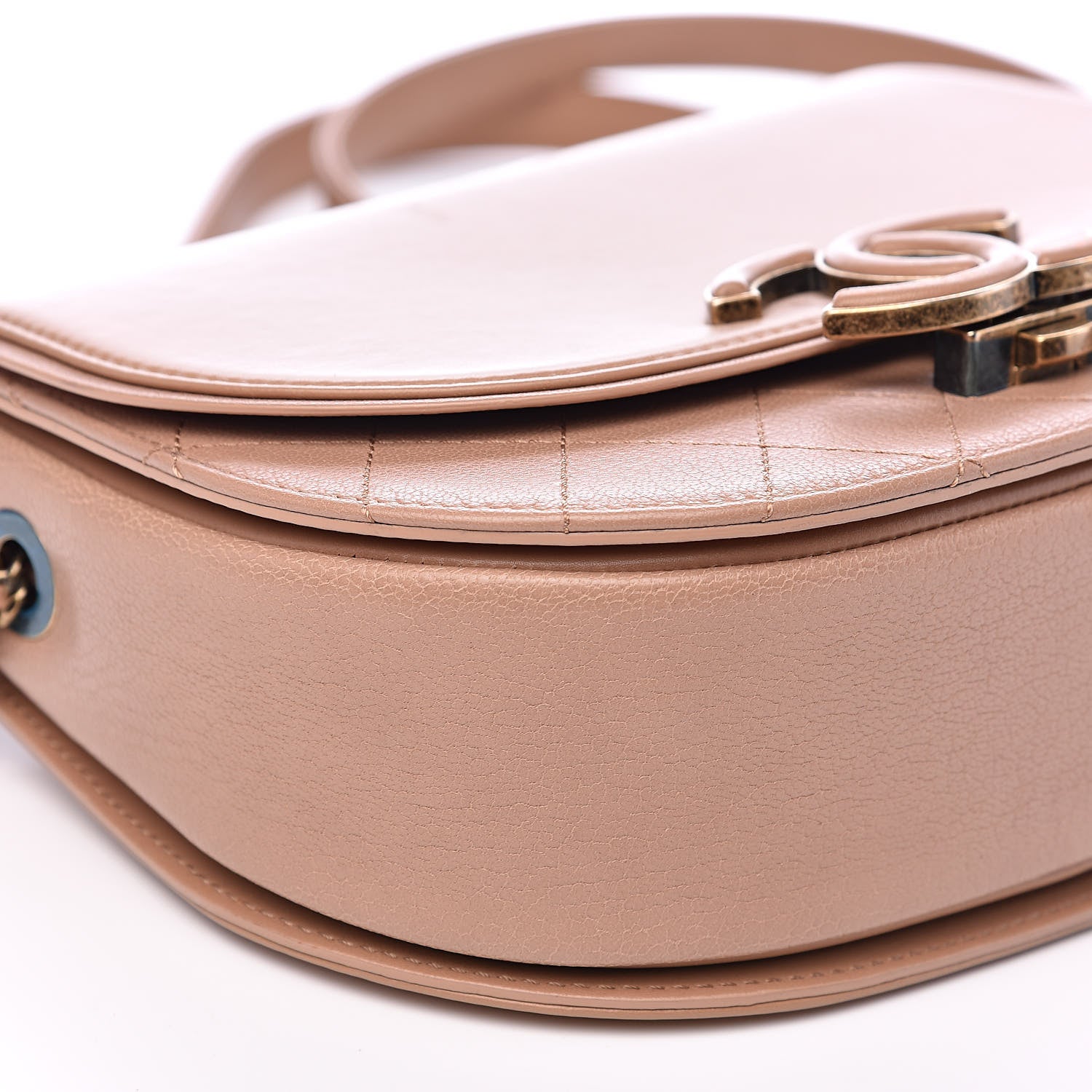 Chanel Shiny Calfskin Goatskin Quilted Small Coco Curve Messenger Flap Beige 8 of 16