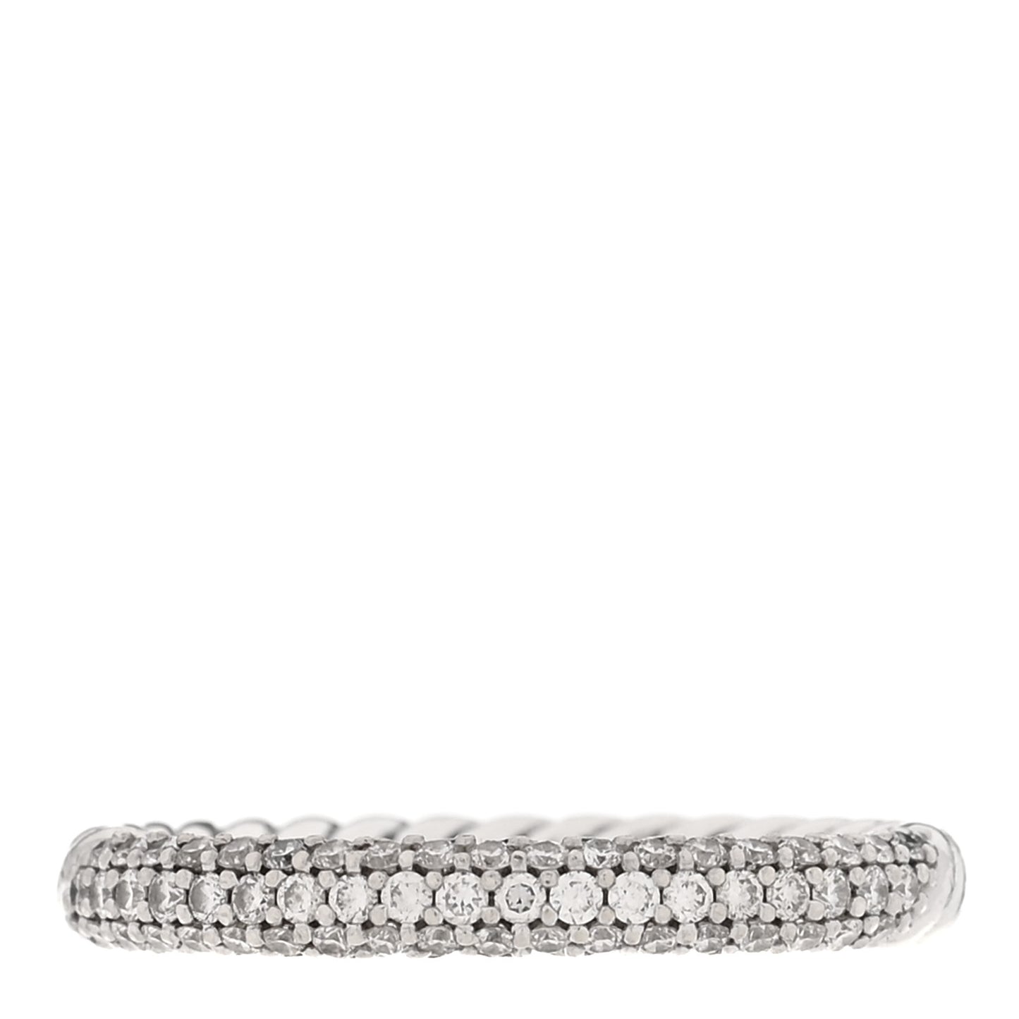 Sterling Silver Diamond Petite Pave Band Ring 57 8