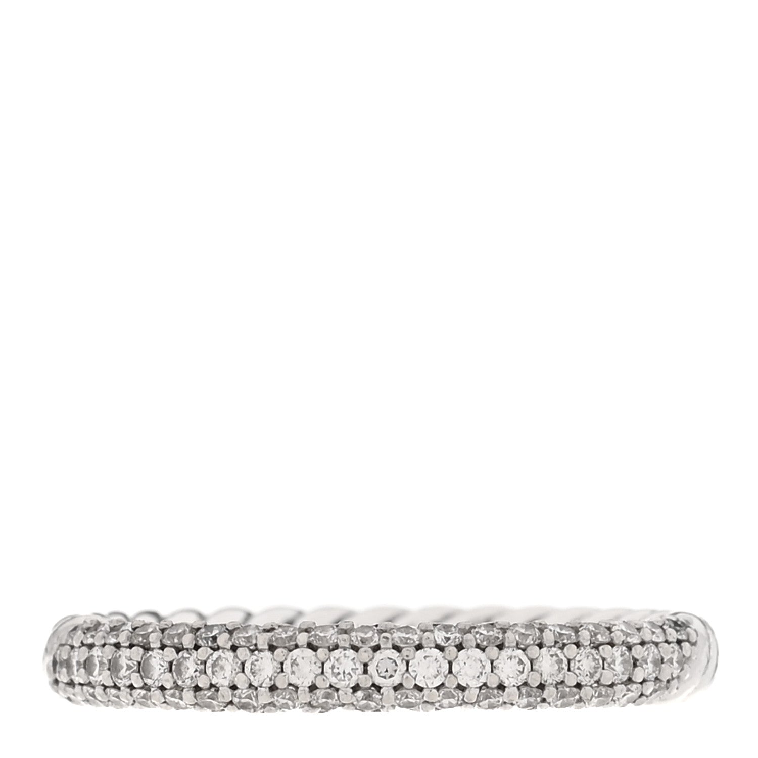 David Yurman Sterling Silver Diamond Petite Pave Band Ring 57 8 1 of 5