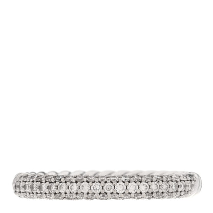 David Yurman Sterling Silver Diamond Petite Pave Band Ring 57 8 1 of 5