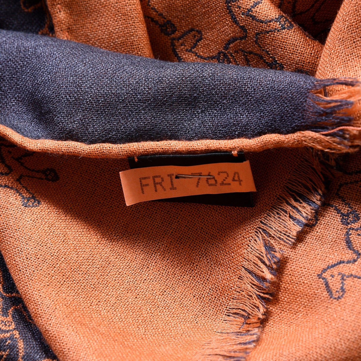 Hermes Cashmere Silk Whispering Horses Echarpe Muffler Orange Gris 5 of 5
