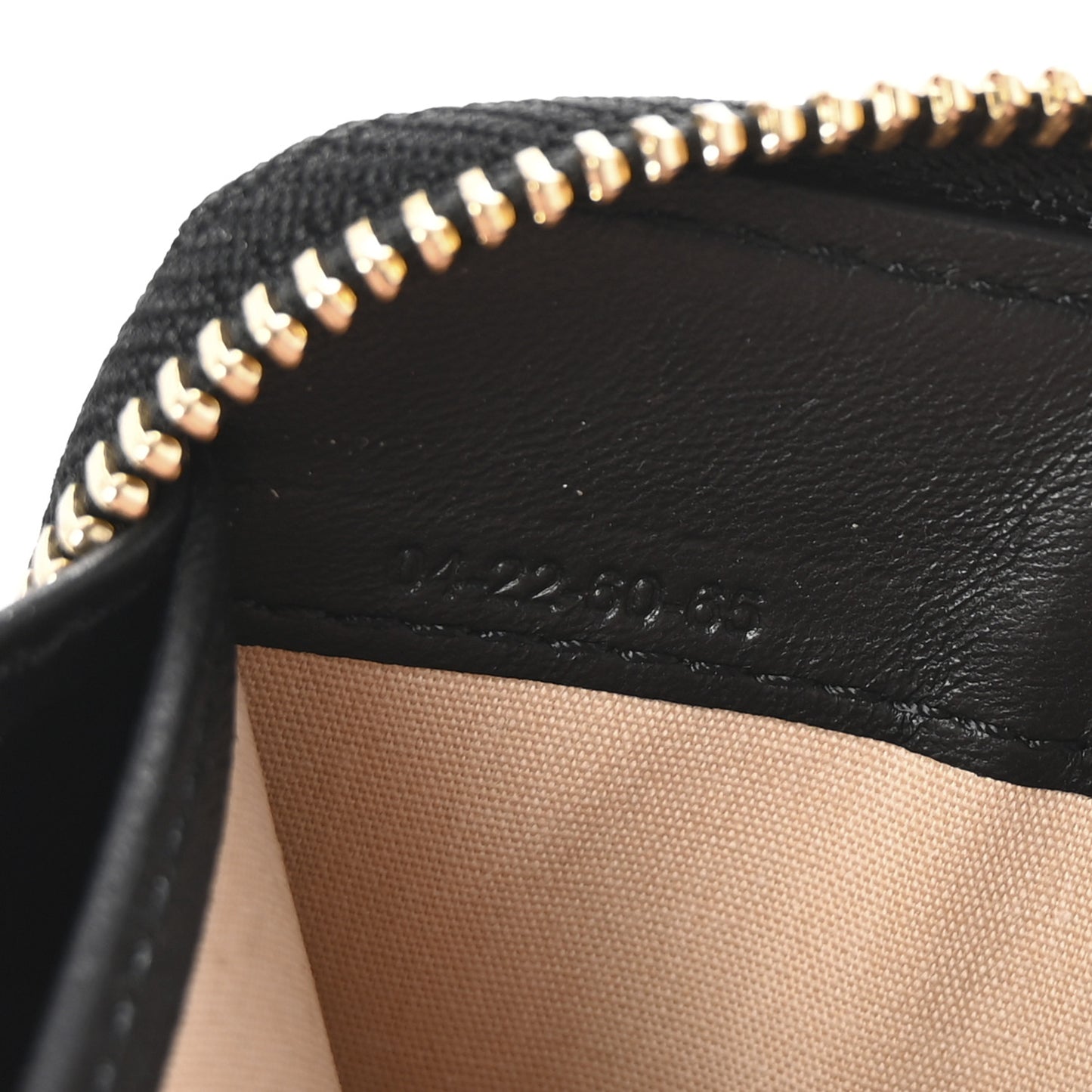 Grained Calfskin Marcie Long Zip Around Wallet Black