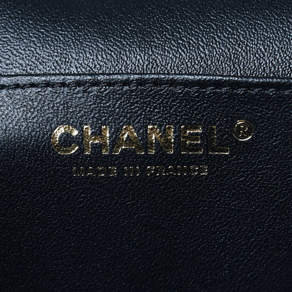 Chanel Lambskin Flat Quilted Knock On Wood Large Vanity Case Black 6 of 10