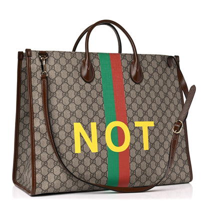 Gucci GG Supreme Monogram Fake/Not Large Retro Interlocking G Tote Bag Beige Brown Sugar 2 of 10