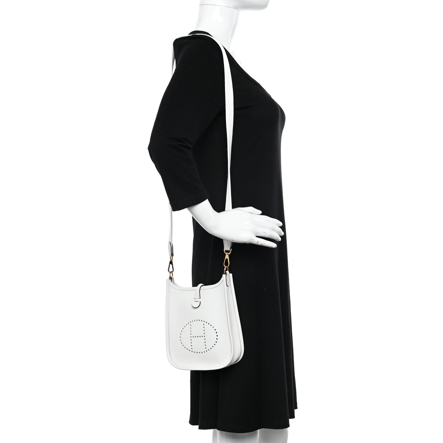 Hermes Taurillon Clemence Amazone Evelyne TPM New White 2 of 12
