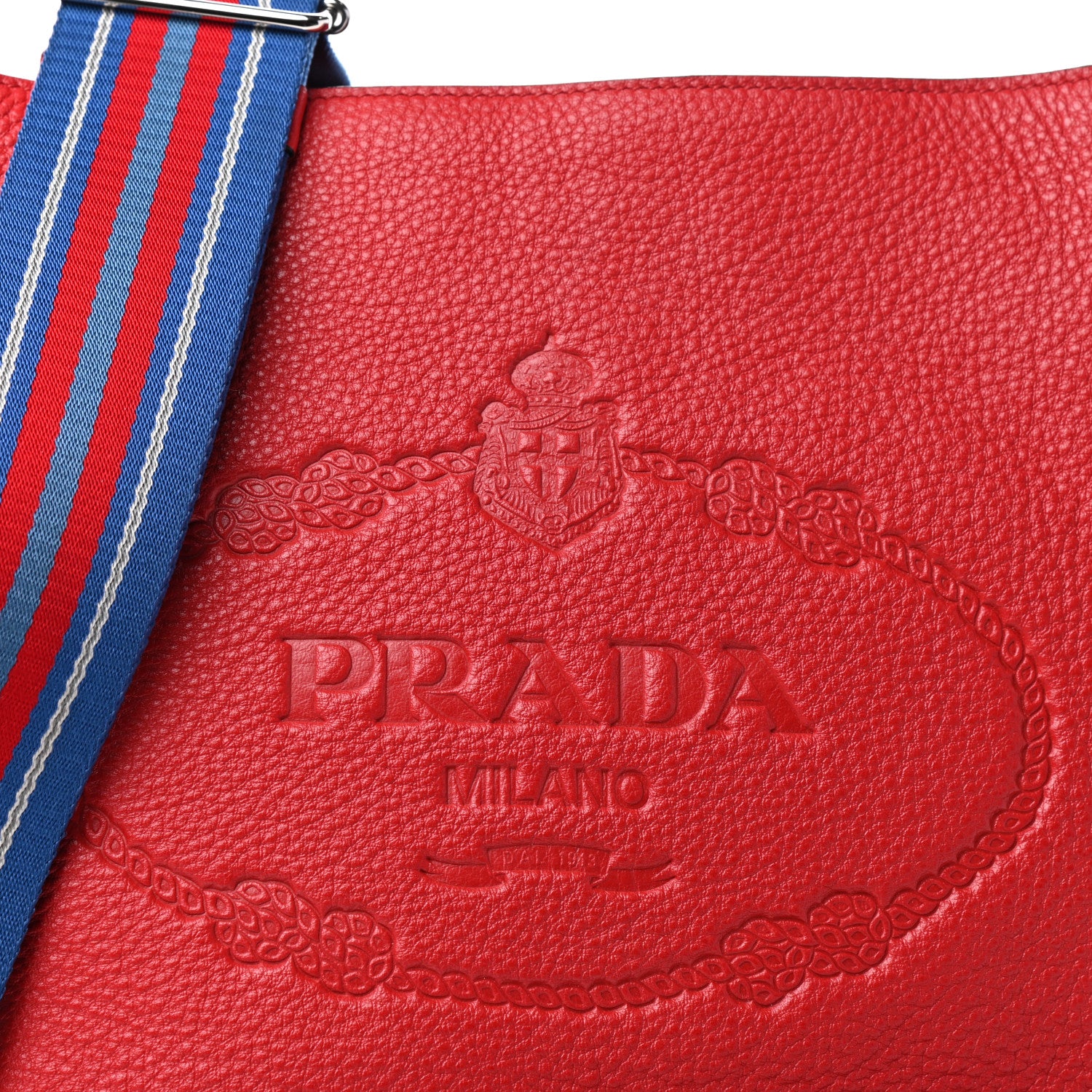 Prada Vitello Phenix Logo Hobo Rosso 10 of 10