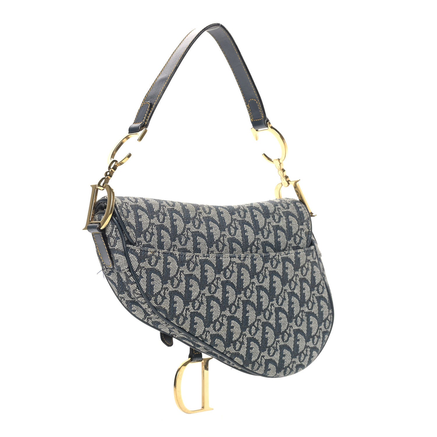 Christian Dior Monogram Saddle Bag Blue 3 of 16