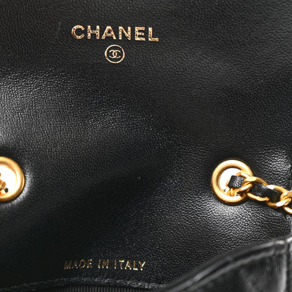 Chanel Lambskin Coco Enamel Quilted Mini Chain Belt Bag Black 6 of 11