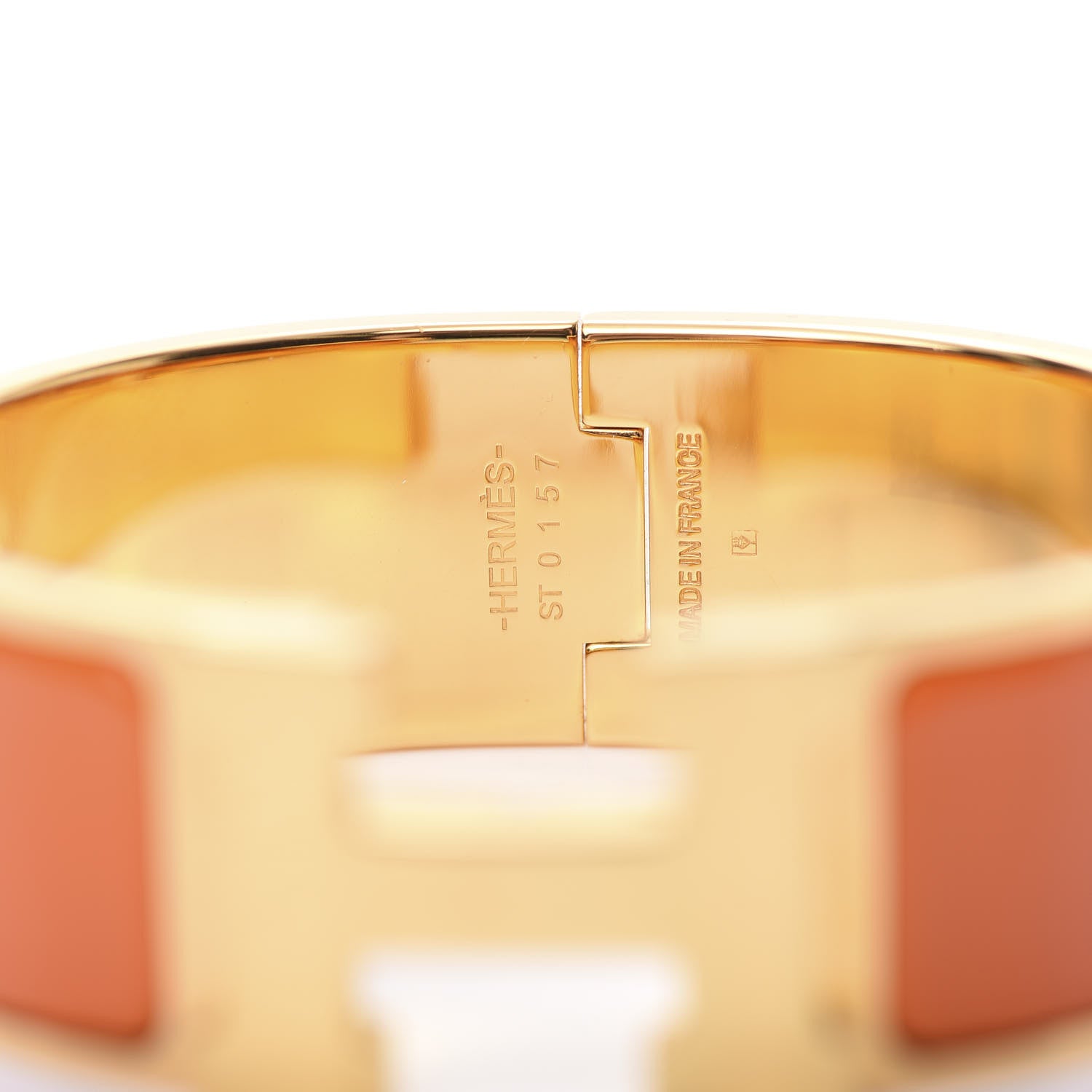 Hermes Enamel Wide Clic Clac H Bracelet Orange 4 of 6