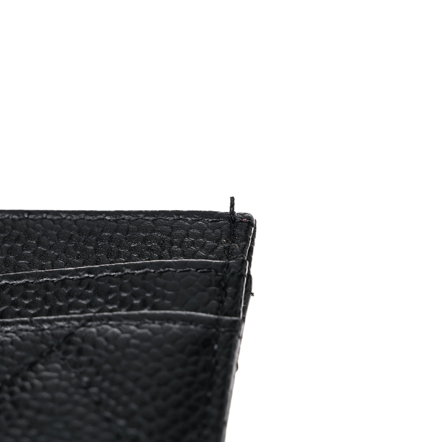 Caviar Quilted Card Holder Black