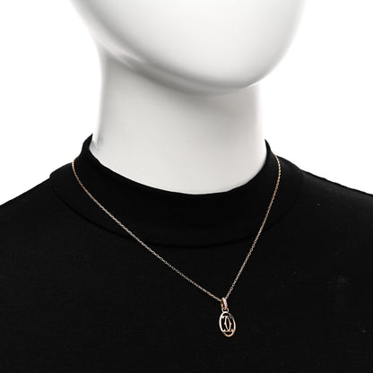 Cartier 18K Pink Gold Pink Sapphire Logo Pendant Necklace 2 of 4