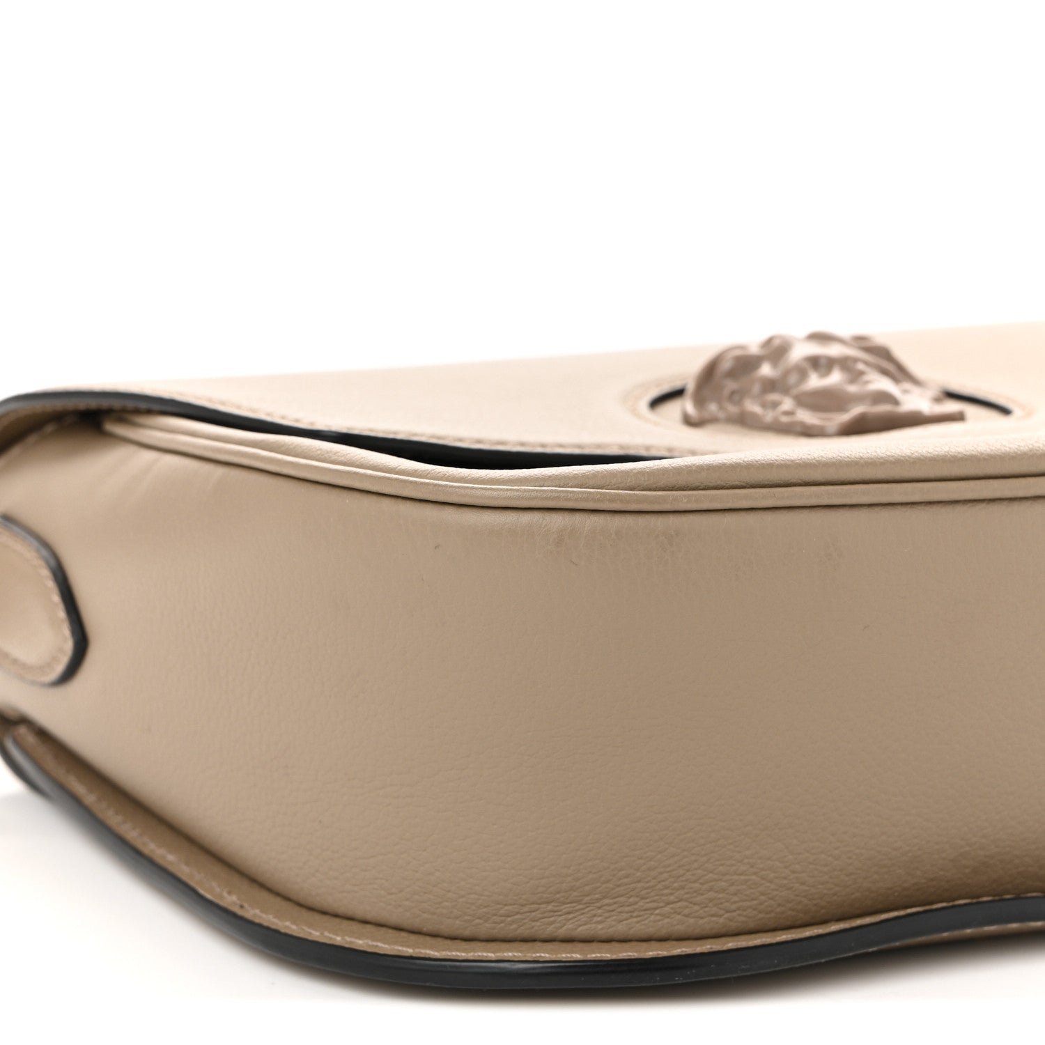 Versace Grained Calfskin La Medusa Flap Shoulder Bag Taupe 8 of 13