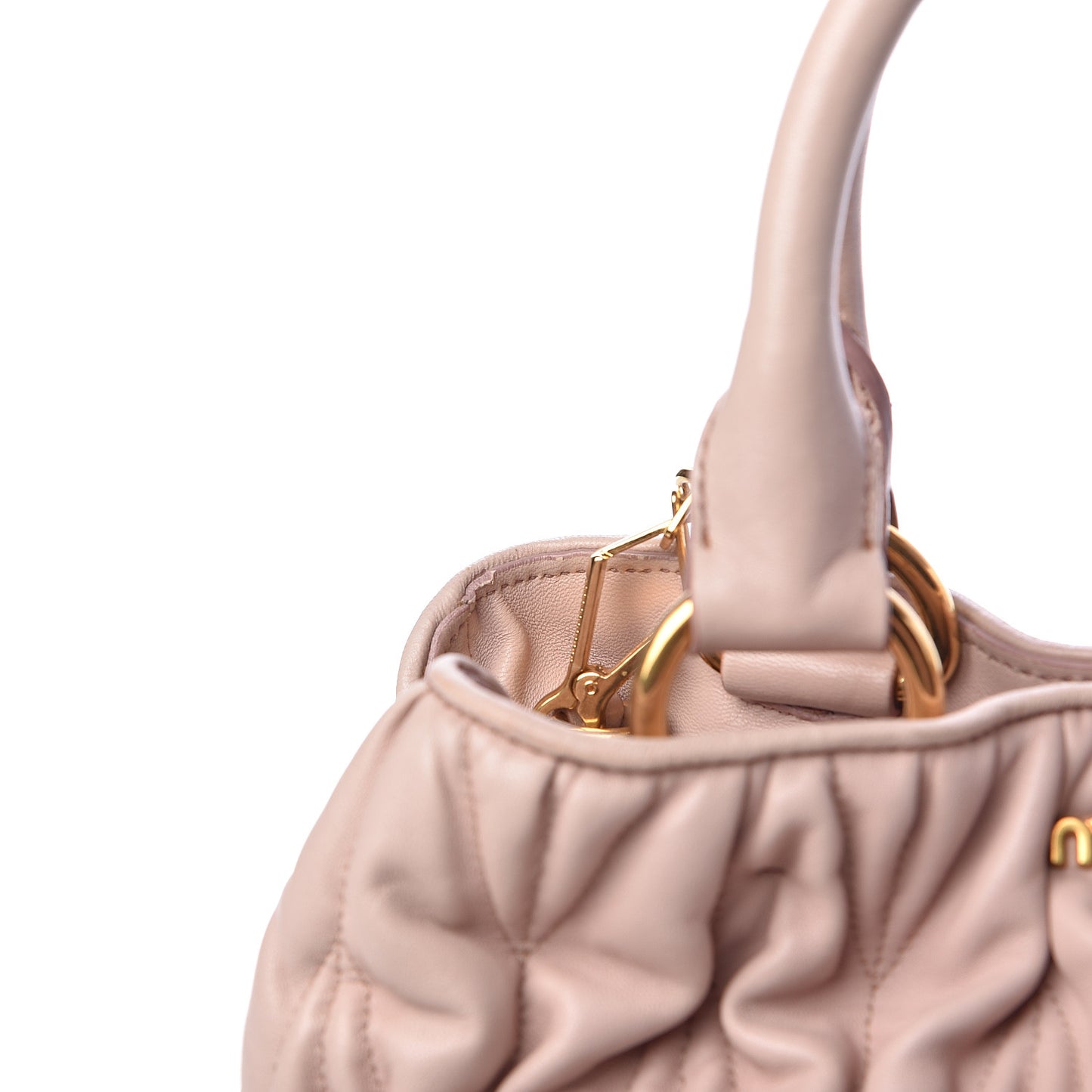 Nappa Matelasse Bauletto Top Handle Bowler Pink