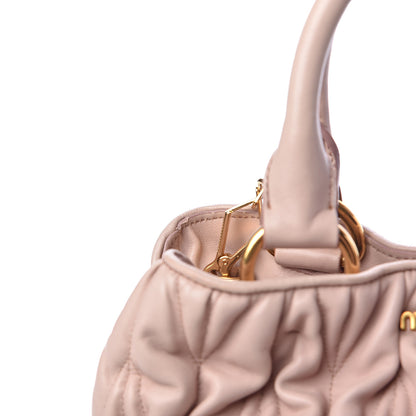 Miu Miu Nappa Matelasse Bauletto Top Handle Bowler Pink 12 of 13