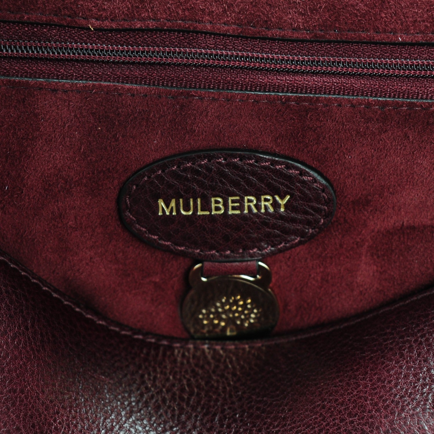 Mulberry Natural Calfskin Medium Lily Flap Oxblood 6 of 9