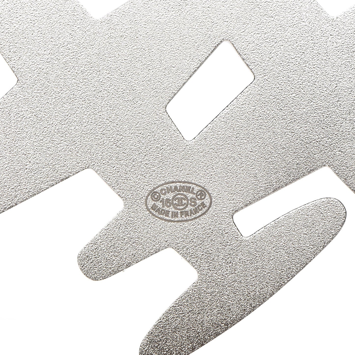 Metal Resin Mirror CC Airplane Brooch Black Silver