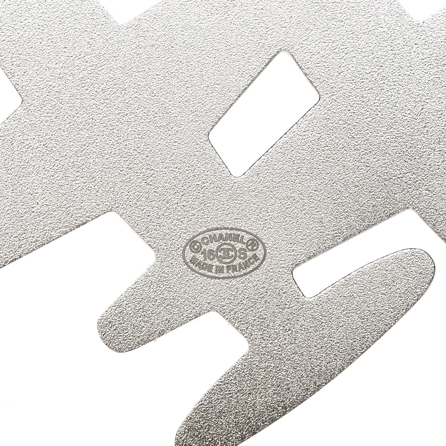 Chanel Metal Resin Mirror CC Airplane Brooch Black Silver 4 of 5