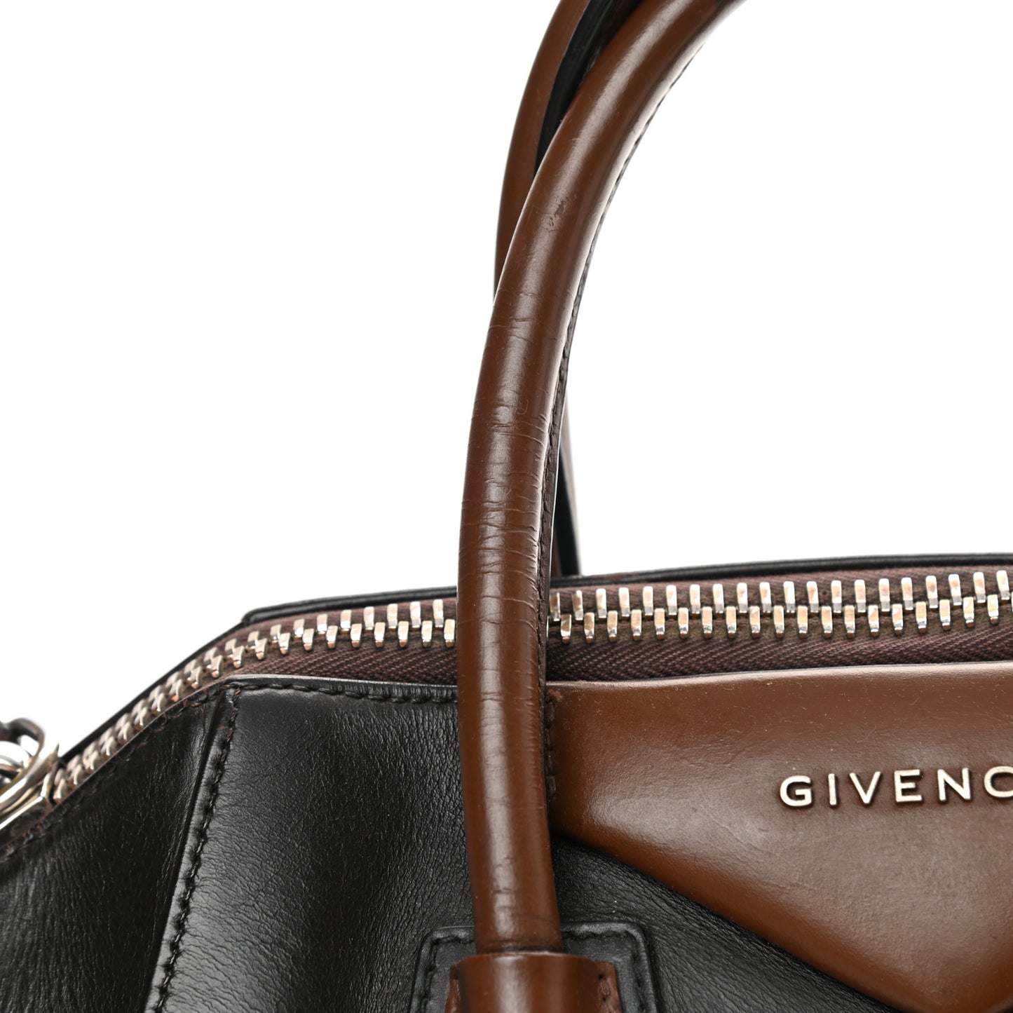 Calfskin Medium Bi-Color Antigona Black Brown