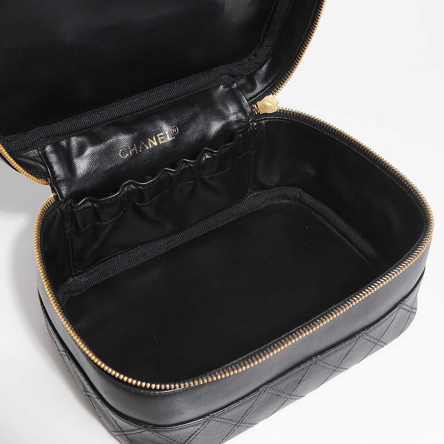 Calfskin Vanity Cosmetic Case Black