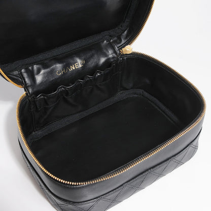 Chanel Calfskin Vanity Cosmetic Case Black 5 of 9